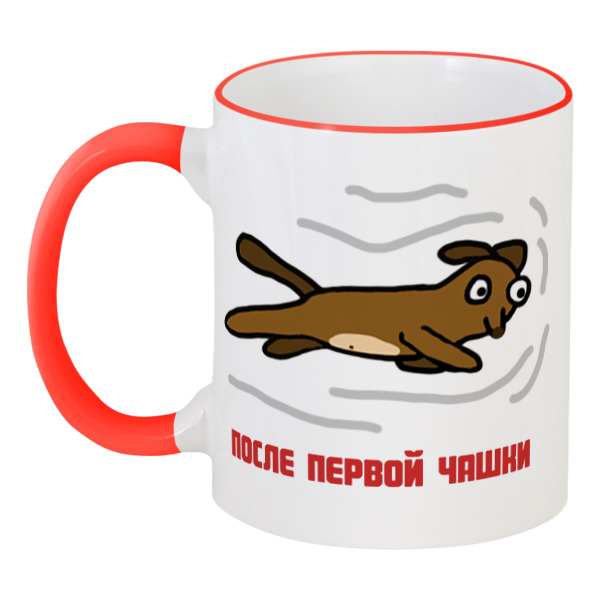 

Кружка Printio с цветной ручкой и ободком Собачки
