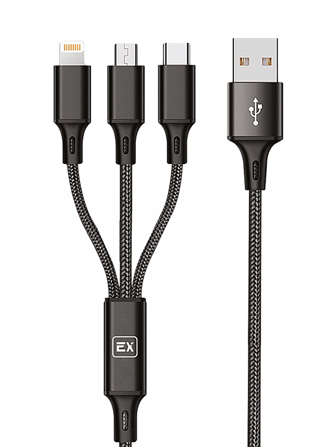 фото Кабель exployd classic ex-k-648 multi usb-ip+micro+type-c 1.2m black