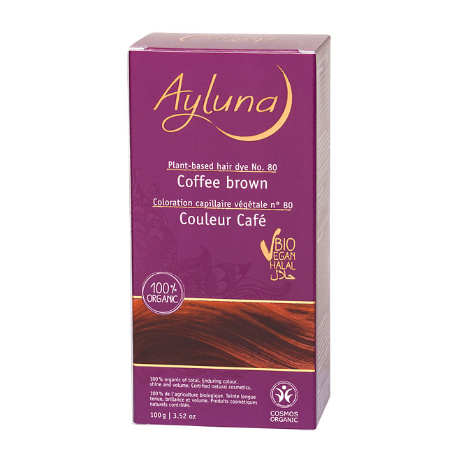 Краска для волос растительная №80 «Кофейный коричневый» AYLUNA, 100 г