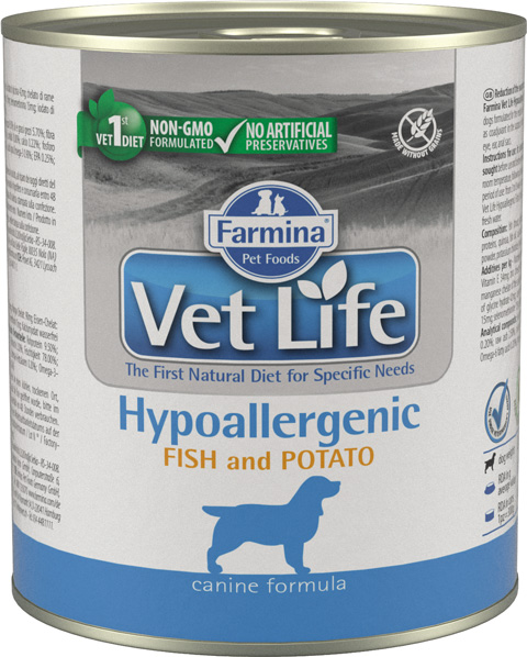 фото Консервы для собак farmina vet life hypoallergenic, с рыбой и картофелем, 6шт по 300г