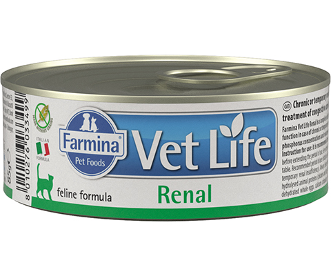 фото Консервы для кошек farmina vet life feline renal, при болезнях почек, курица, 12шт по 85г