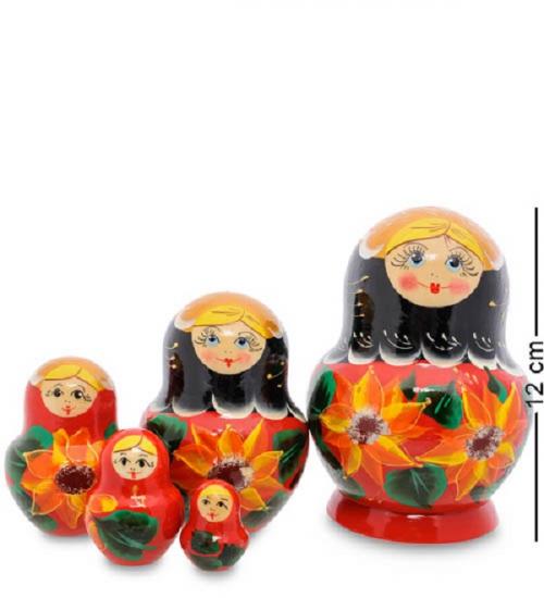 

Матрешка Art East, Аксинья, 5 шт, Красный;черный