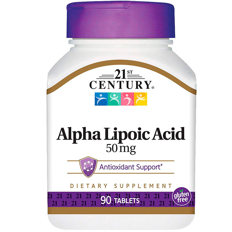 Купить Альфа-липоевая кислота 21ST CENTURY Alpha Lipoic Acid 50 мг таблетки 90 шт.