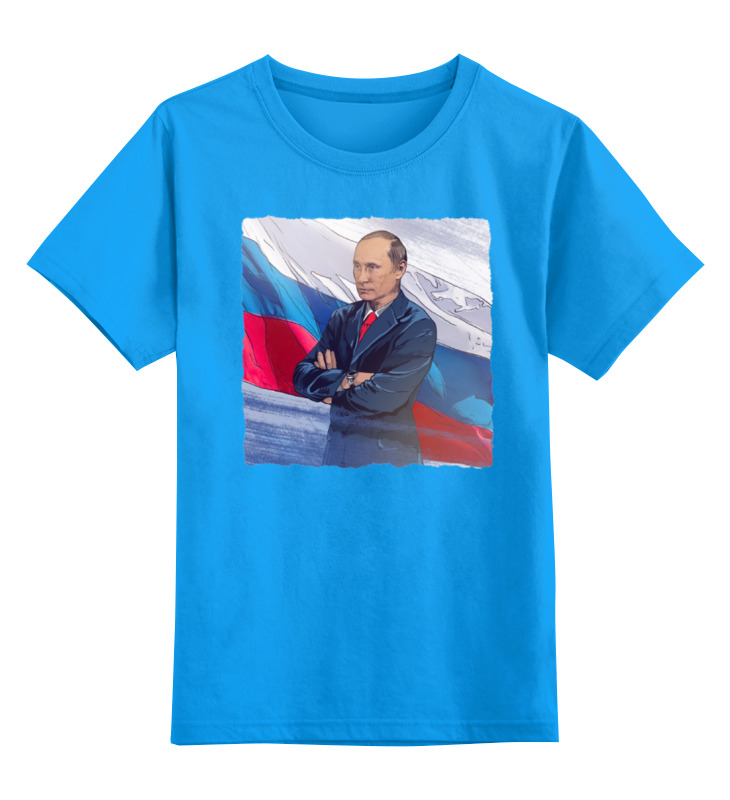 

Детская футболка Printio Putin цв.голубой р.140, 0000000771220