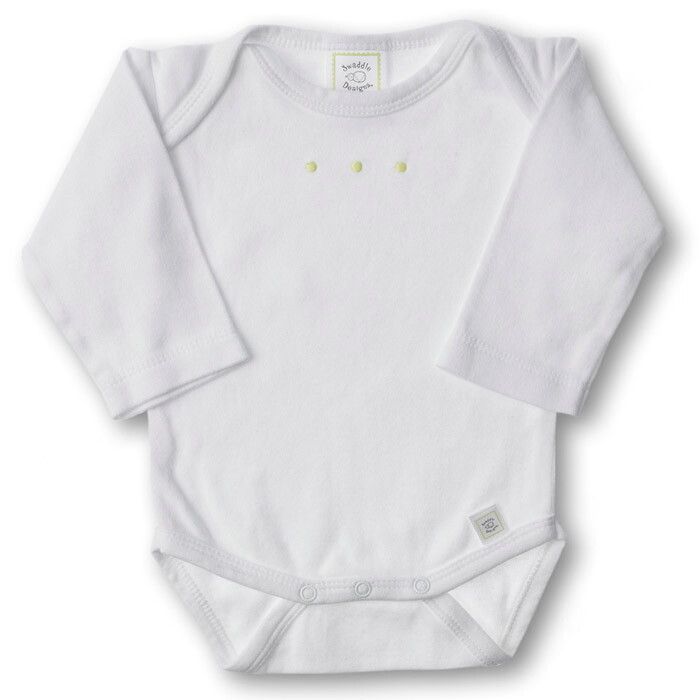 

Боди с длинным рукавом SwaddleDesigns White w/KW Dots, размер 68, SD-203KW