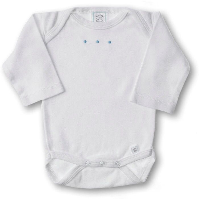 

Боди с длинным рукавом SwaddleDesigns White w/PB Dots, размер 62, SD-203PB