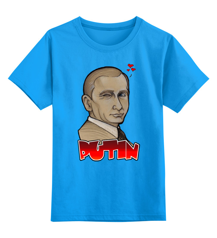 

Детская футболка Printio Putin цв.голубой р.140, 0000000770480