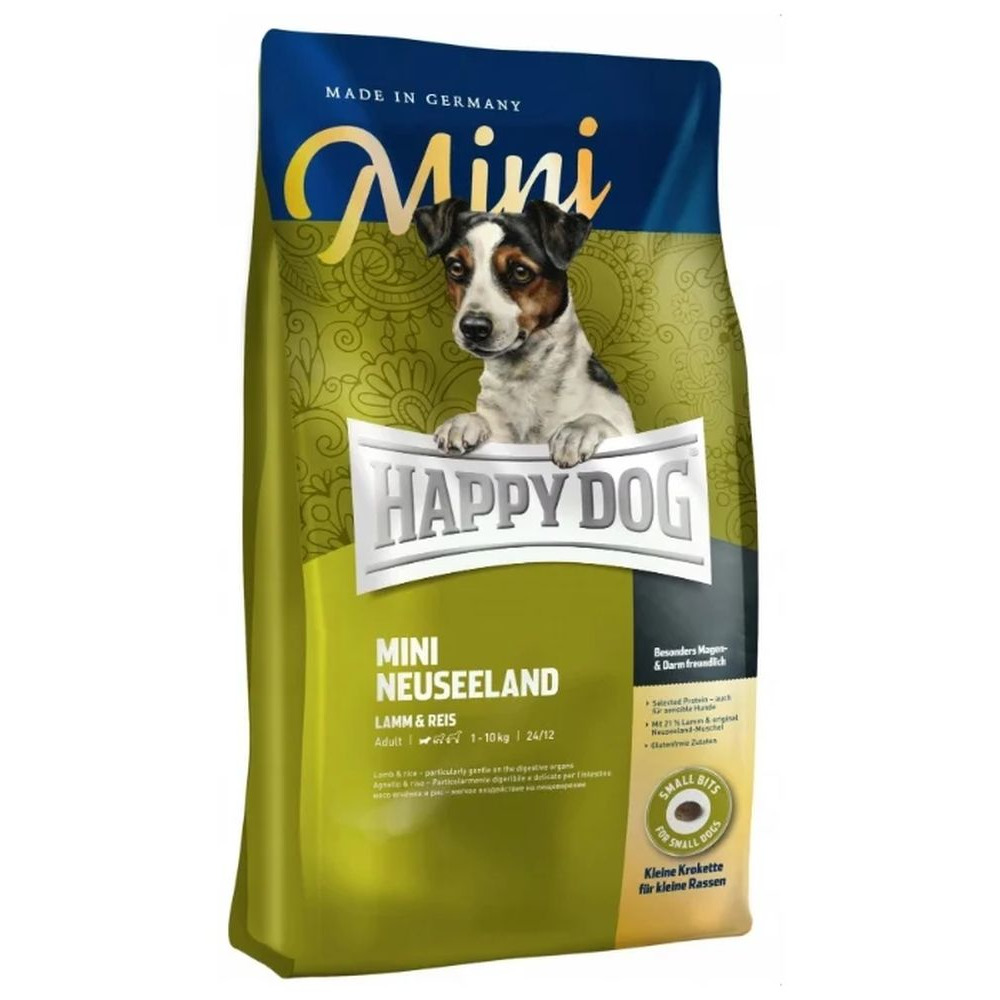 Сухой корм для собак Happy Dog Supreme Mini Neuseeland, для мелких пород,ягненок,рис,0,3кг