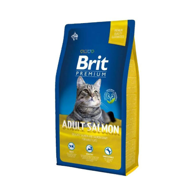 фото Сухой корм для кошек brit premium cat adult salmon, лосось, 1,5кг