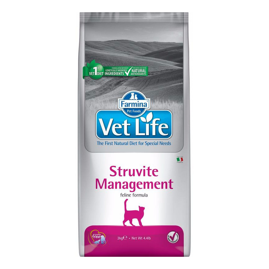 фото Сухой корм для кошек farmina vet life management struvite, от струвитов, курица, 2кг