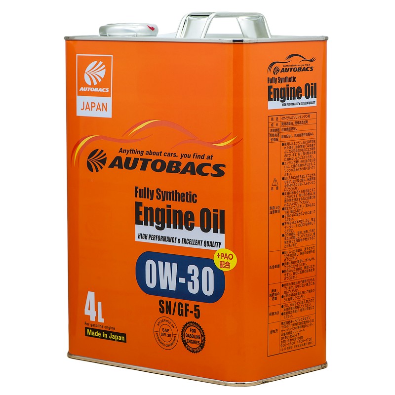 фото Моторное масло autobacs fully synthetic engine oil sn/gf-5 0w30 4 л