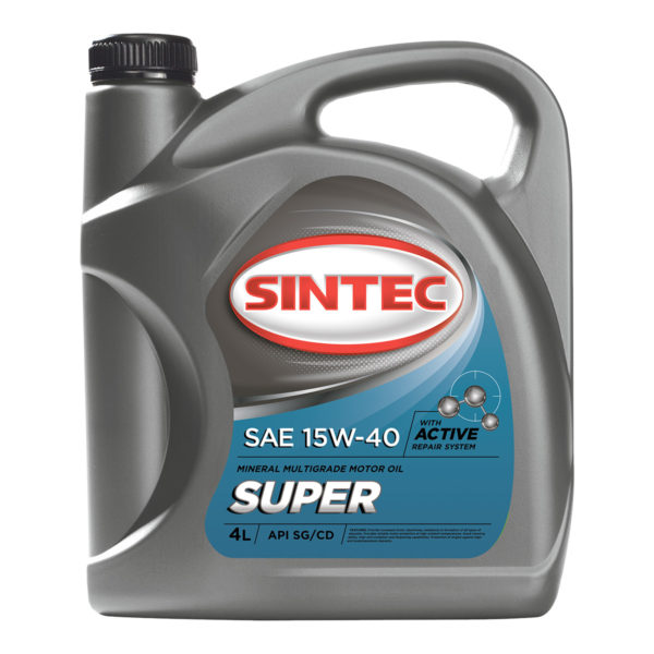 фото Моторное масло sintec super 15w40 4 л