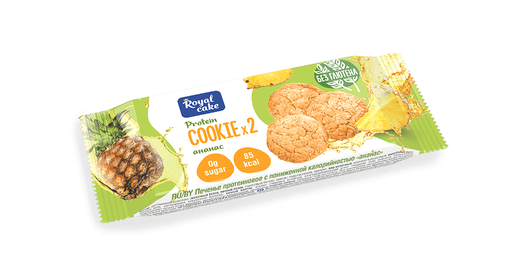 

Печенье протеиновое 25% ProteinRex Royal Cake, ананас, 50г