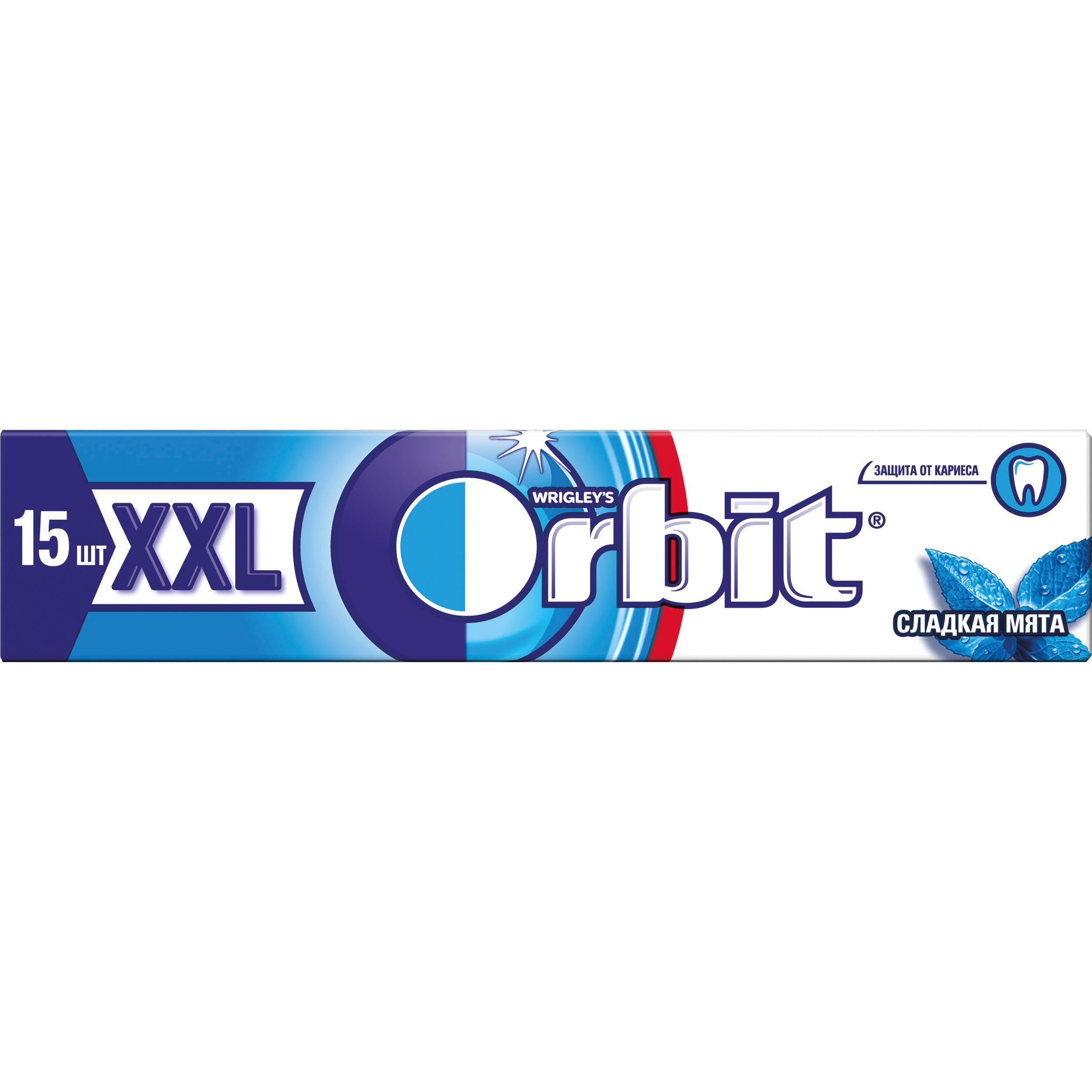 Жевательная резинка Orbit XXL, Сладкая мята, Шоубокс, 20 шт.*20.4 гр.