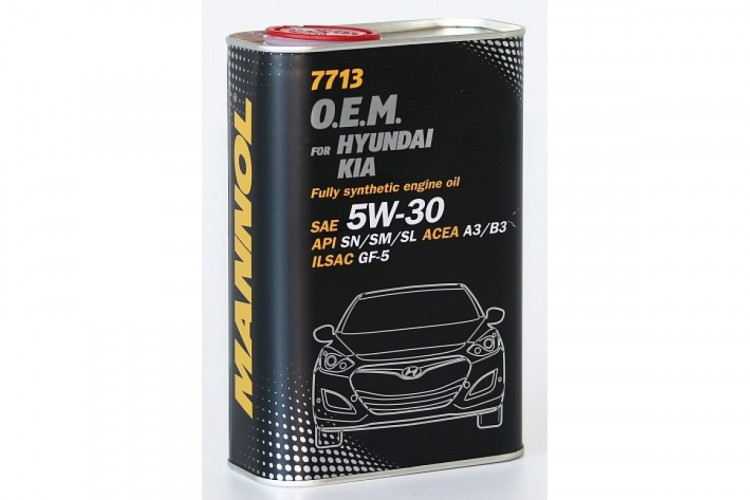 фото 7713 mannol o.e.m. for korean cars 5w-30 1 л. (metal) синтетическое моторное масло 5w30