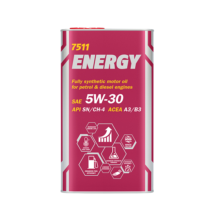 фото 7511 mannol energy 5w30 (sl) 4 л. (metal) синтетическое моторное масло 5w-30