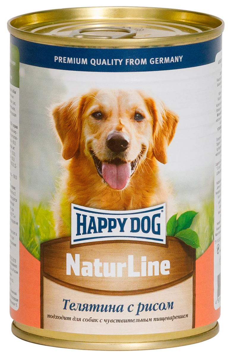 фото Консервы для собак happy dog naturline, с телятиной и рисом, 20шт по 400г