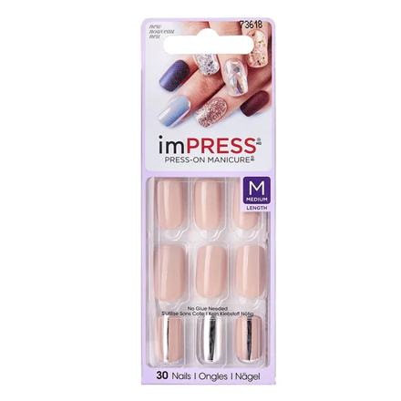 

Kiss, Твердый лак imPRESS «Безмятежность», средняя длина, Розовый