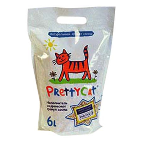 фото Впитывающий наполнитель prettycat wood granules древесный, 2 кг, 6 л