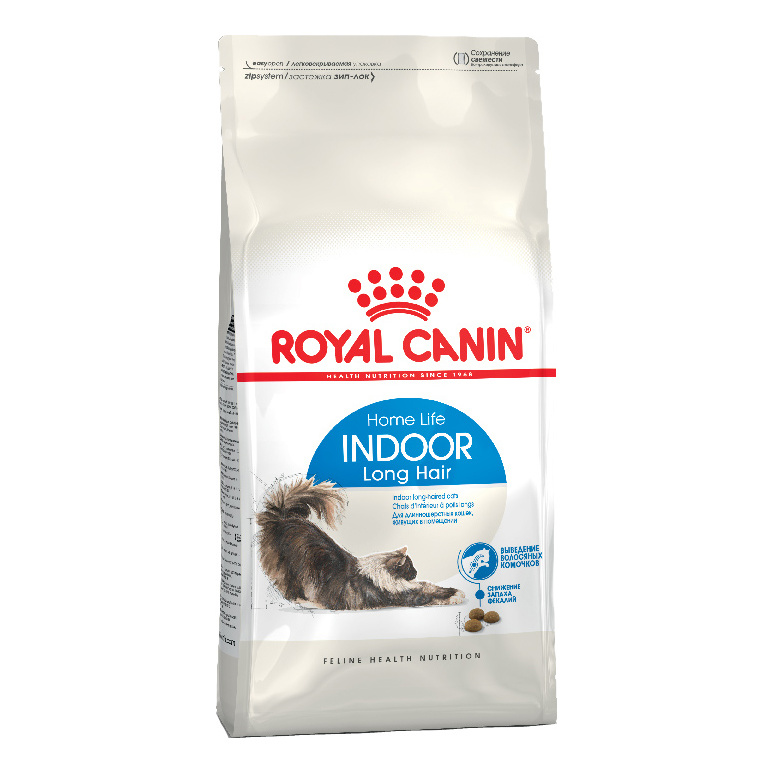фото Сухой корм для кошек royal canin indoor long hair, для домашних длинношерстных, 2кг