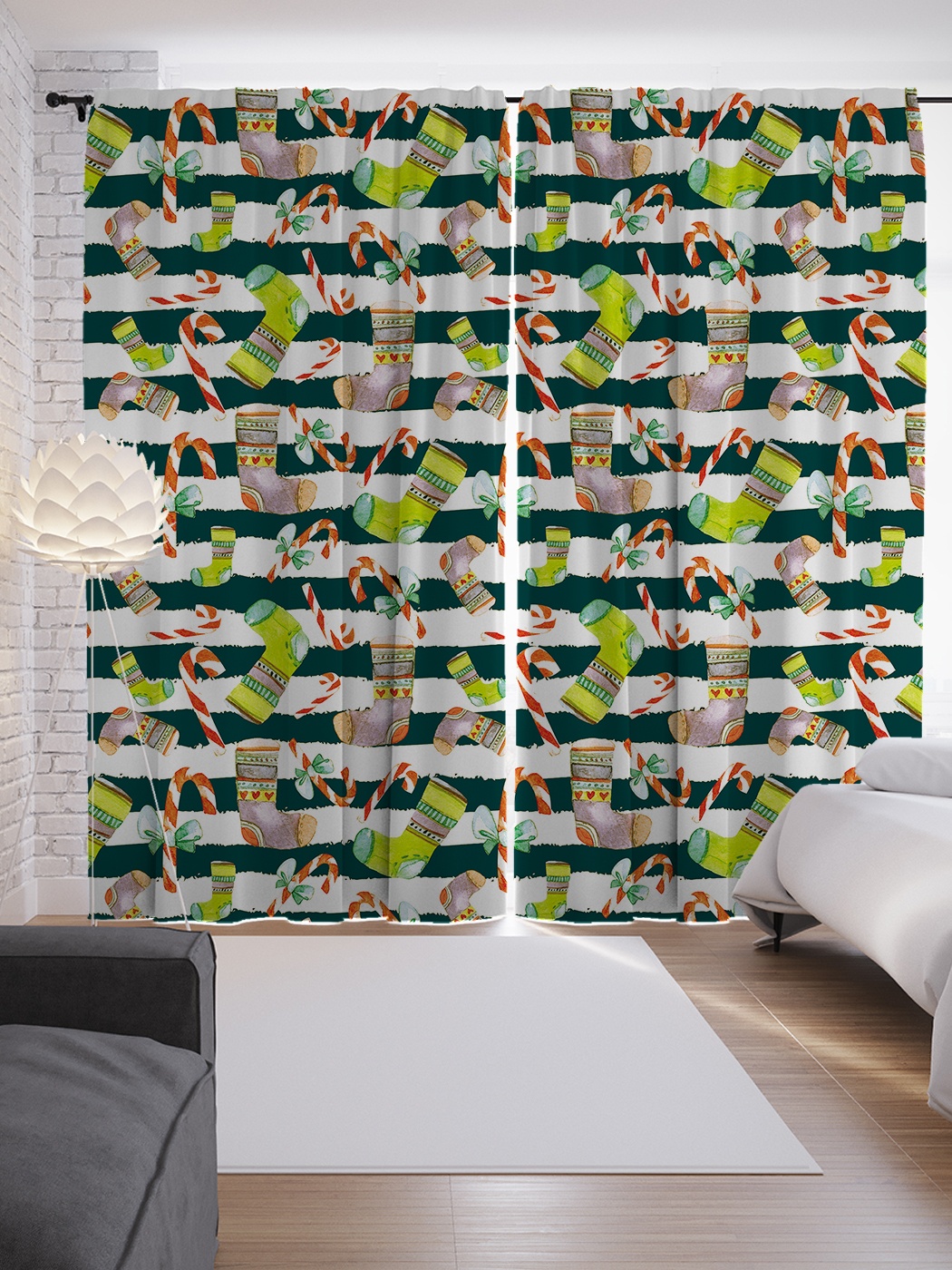 

Шторы с фотопечатью "Скоро новый год" из сатена, 290х265 см