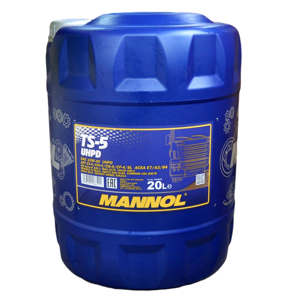 

Моторное масло Mannol TS-5 UHPD 4087-20 10W40 20л, TS-5 UHPD