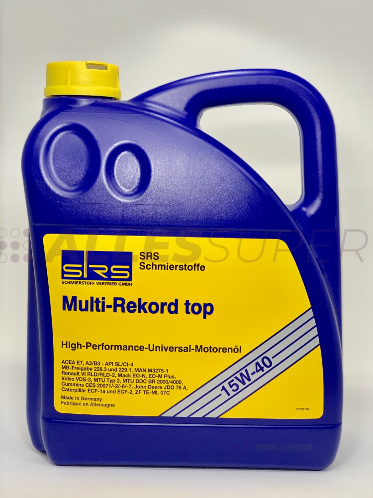 

Моторное масло SRS Multi-Rekord Top 15W40 4л, Multi-Rekord Top