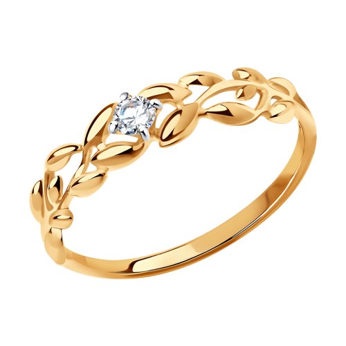 фото Кольцо женское sokolov из золота с фианитом 017237 р.16