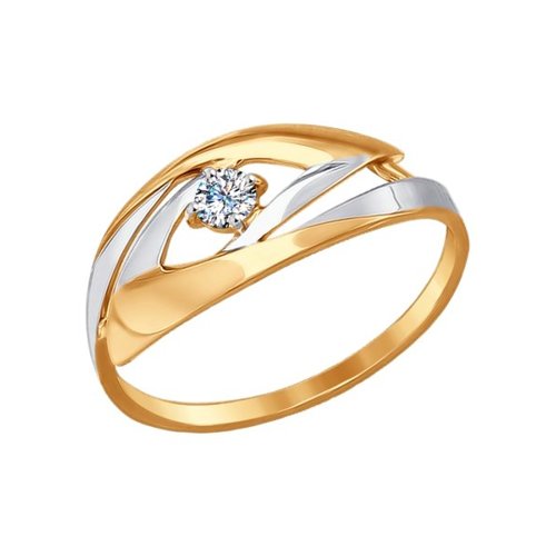 

Кольцо из желтого золота р. 18 SOKOLOV 017236, фианит, 017236