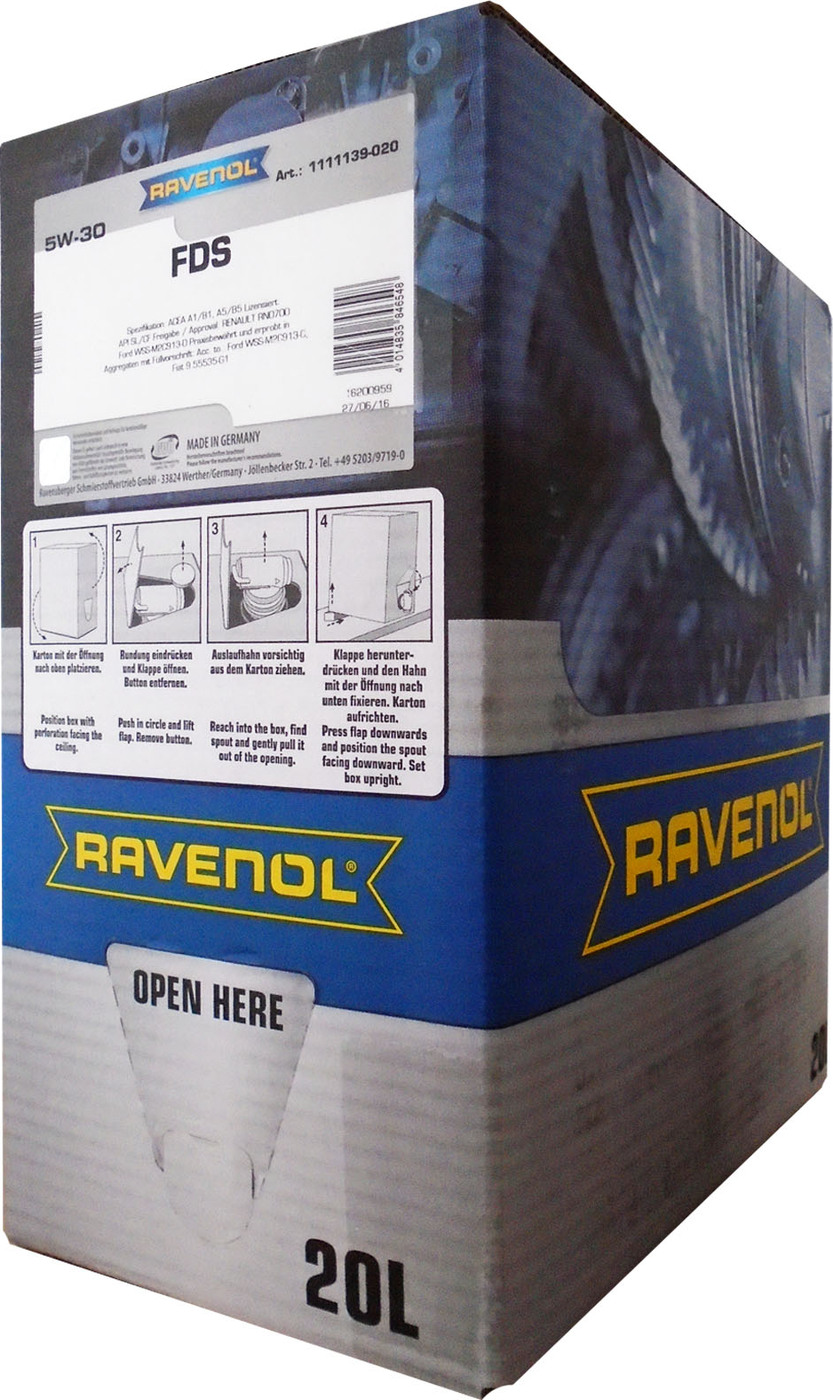 фото Моторное масло ravenol fds sae 5w-30 (20л) ecobox ravenol арт. 4014835797925