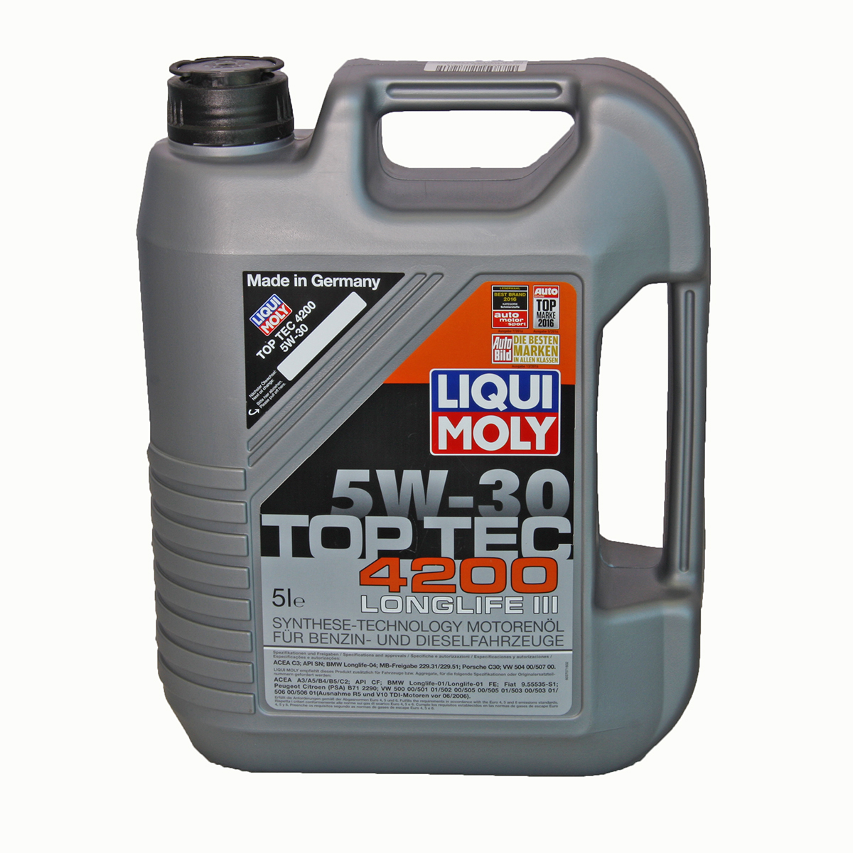 фото Liquimoly 5w30 top tec 4200 (4l)_моторное маслосин фонарь в подacea a3-04/b4-04/c3-04:vw, liqui moly