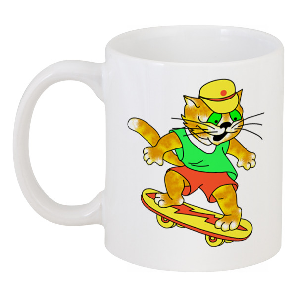 

Кружка Printio Котик на скейтборде