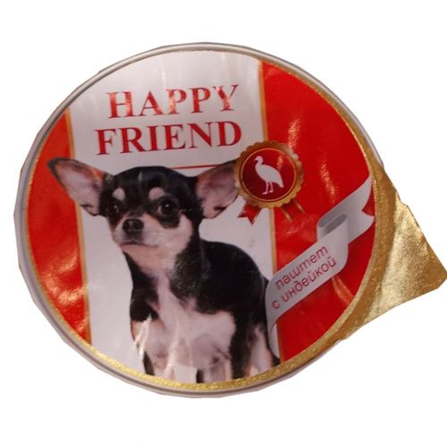 фото Консервы для собак happy friend, паштет с индейкой, 16шт, 125г