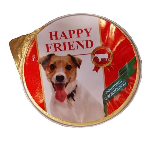 фото Консервы для собак happy friend, паштет с говядиной, 16шт, 125г