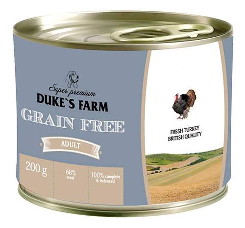 фото Консервы для собак duke's farm grainfree, индейка, клюква, шпинат, 6шт, 200г