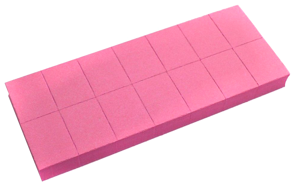 Баф-мини ruNail универсальный, 100/180, 14 шт. Розовый пакет подарочный с окном 20 х 15 х 10 см розовый