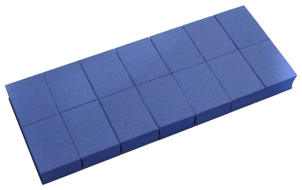 Баф-мини ruNail универсальный, 100/180, 14 шт. Синий картонная книга а и формы синий трактор
