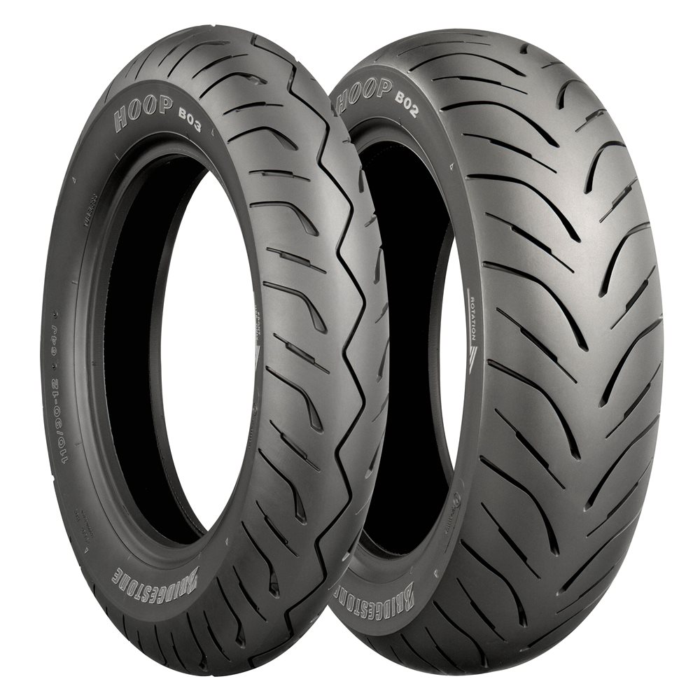 

Мотошина Bridgestone HOOP B03 120/70 -13 53L TL Передняя (Front)