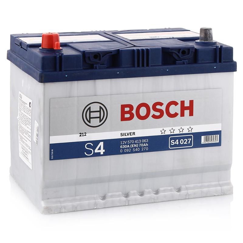 

Аккумулятор легковой BOSCH S40 270 S4 Азия (70Ач п/п) D26R 0570 413 063