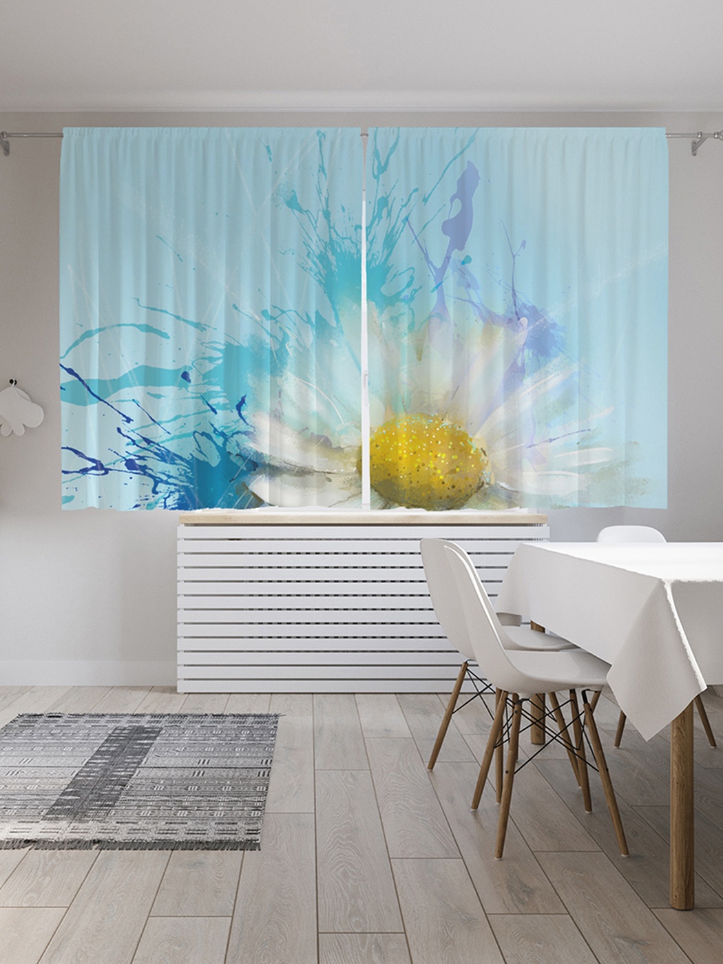 фото Шторы с фотопечатью "нежный цветок" из сатена, 290х180 см joyarty