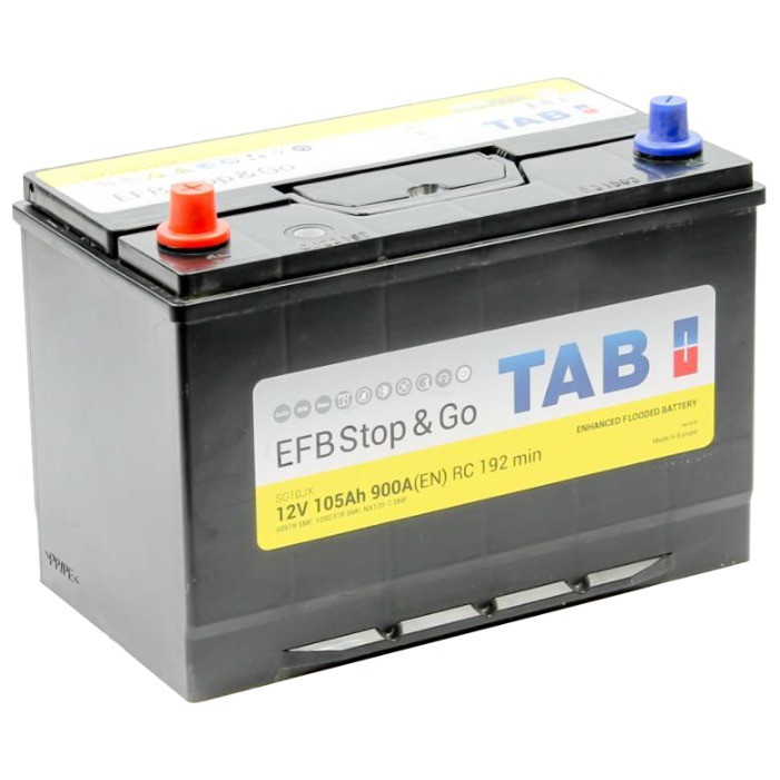 фото Аккумулятор легковой "tab" efb stop&go jis 105ач п/п tab batteries