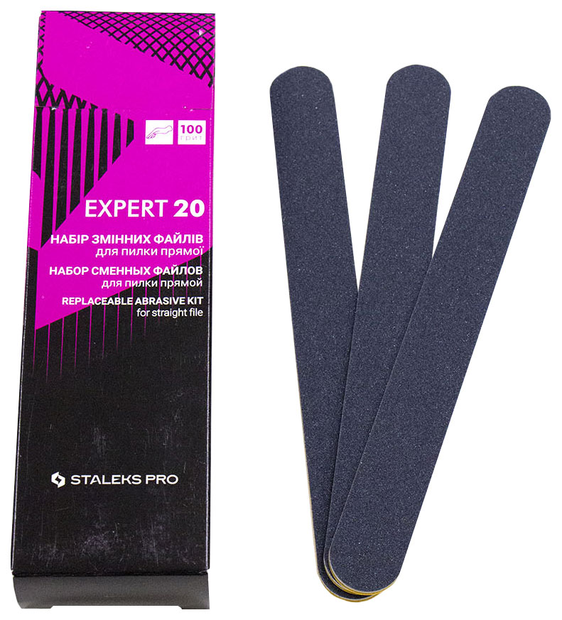 

Сменный файл для прямой пилки STALEKS Expert 20, 100 грит, 30 шт., Черный
