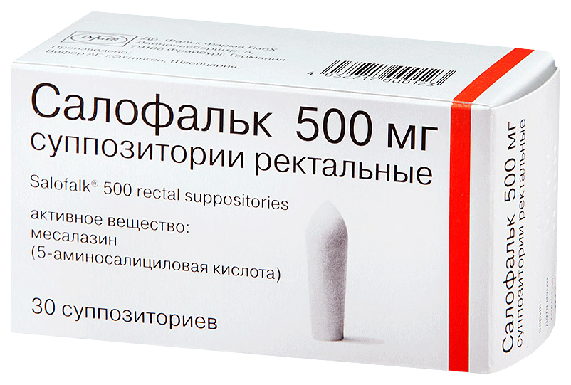 

Салофальк супп. рект. 500 мг 30 шт.