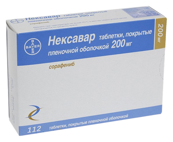 

Нексавар таблетки, покрытые пленочной оболочкой 200 мг №112