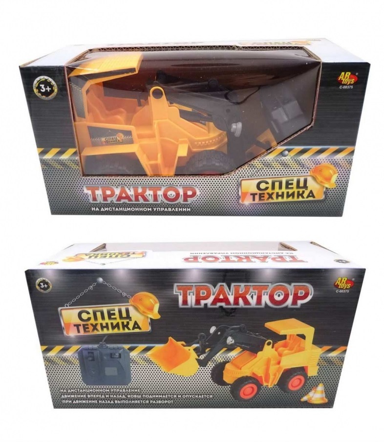 Спецтехника трактор с ковшом на шнуре Junfa Toys C-00375 viking toys трактор с ковшом jumbo re line с фигурками