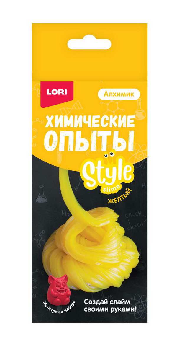 Купить Набор Lori Алхимик Химические опыты Монстрики Style slime желтый,
