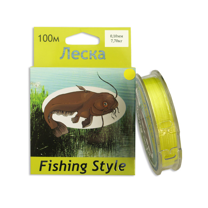 Леска плетеная Fishing Style RL2902 0,1 мм, 100 м, 7,7 кг, желтый