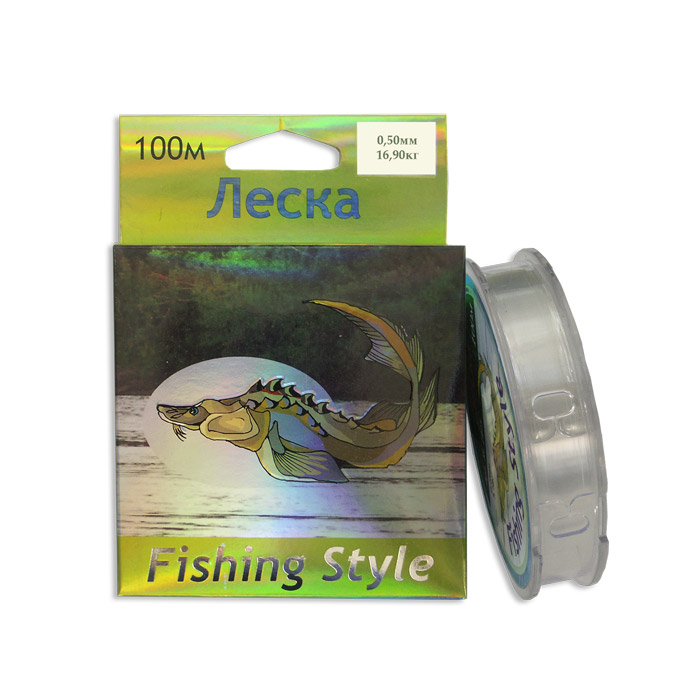 фото Леска монофильная fishing style rl2925 0,5 мм, 100 м, 16,9 кг