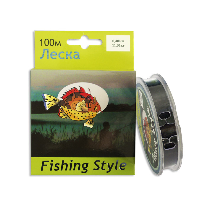 Леска монофильная Fishing Style RL2911 0,4 мм, 100 м, 11,04 кг, черный