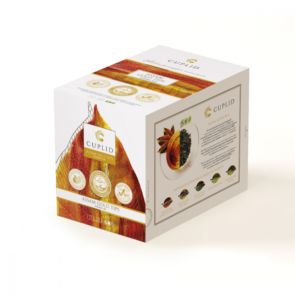

Чай Cuplid "Assam gold tips", черный листовой, 25 пакетиков по 2 гр
